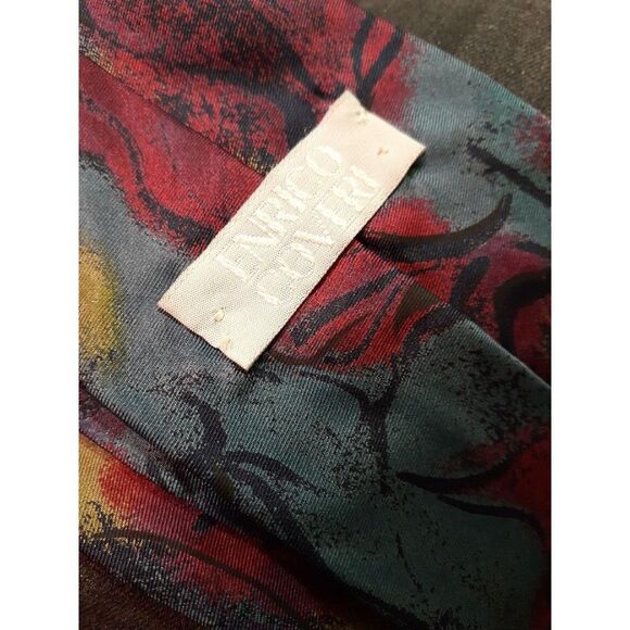 Enrico covari 100% Italian silk tie blue formal vintage designer - Picture 2 of 3